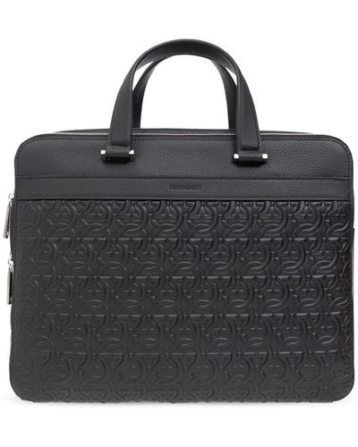 Ferragamo Briefcase With Monogram - Black