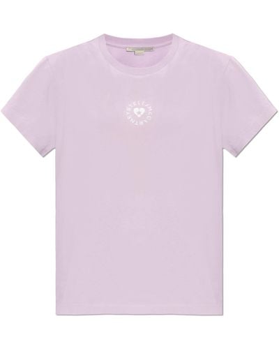 Stella McCartney T-shirt With Logo, - Pink