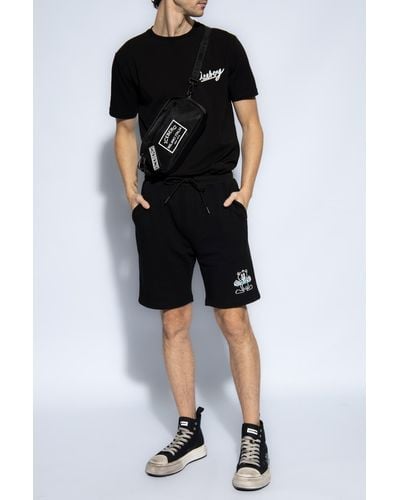 Iceberg Sweat Shorts With Logo, - Black