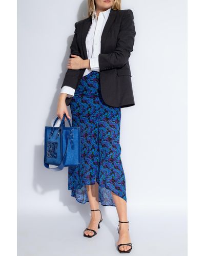 IRO 'neptune' Skirt With Floral Motif, - Blue