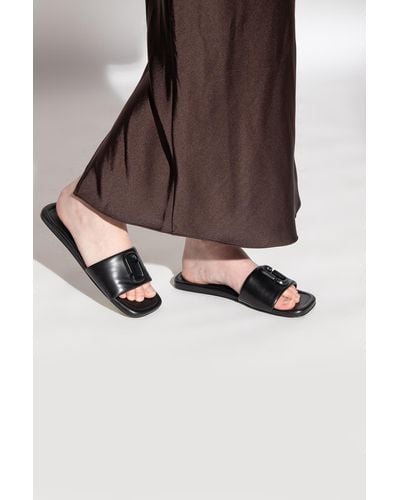 Marc Jacobs Slides With Logo - Brown