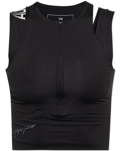 Y-3 Cropped Top - Black