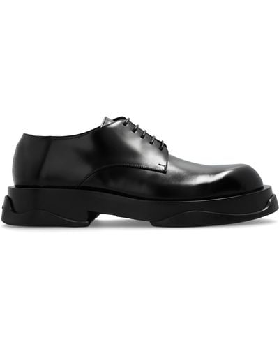 Jil Sander Leather Derby Shoes, - Black