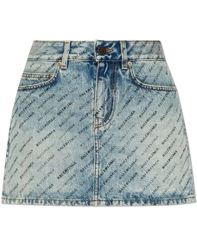 Balenciaga Denim Skirt, - Blue