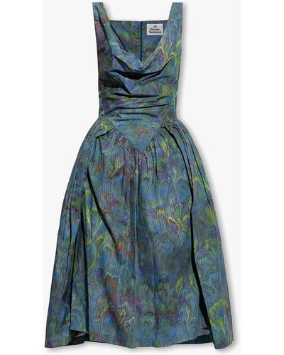 Vivienne Westwood Sunday Orb Logo-print Dress - Blue