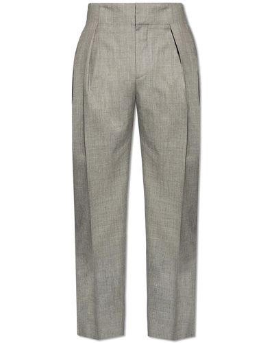 Alexander McQueen Pleat-front Trousers, - Grey