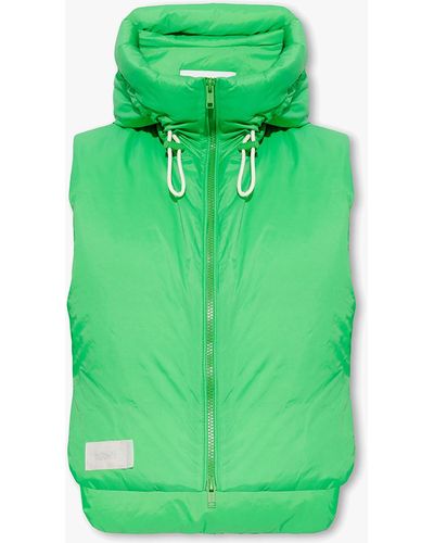 Yves Salomon Cropped Vest With Hood - Green