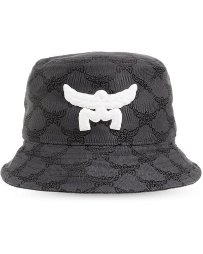 MCM Bucket Hat With Monogram, - Black