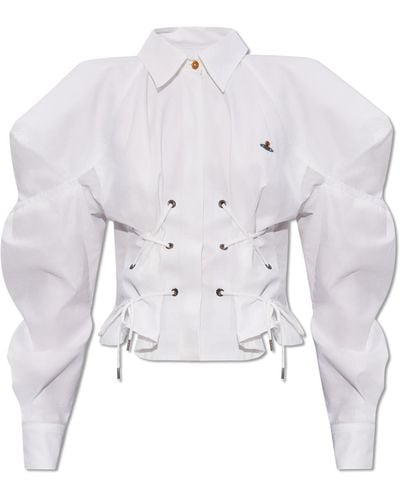 Vivienne Westwood 'gexy' Shirt With Decorative Lacing, - White