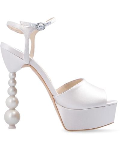 Sophia Webster ‘Natalia’ Sandals On Decorative Heel - White