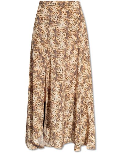 Isabel Marant 'sakura' Silk Skirt, - Natural