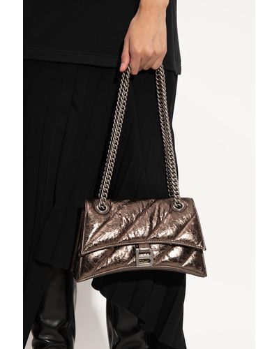 Balenciaga ‘Crush Small’ Shoulder Bag - Brown