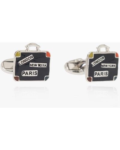 Paul Smith Logo-Engraved Cufflinks - Black