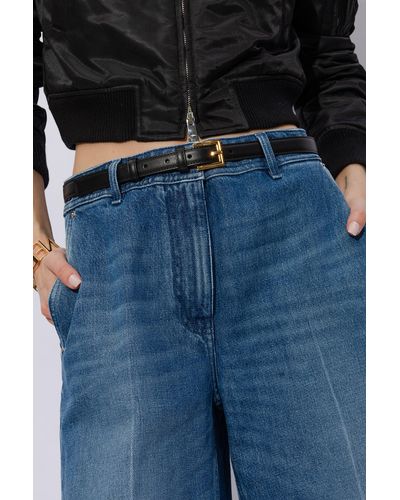 Versace Leather Belt, - Blue