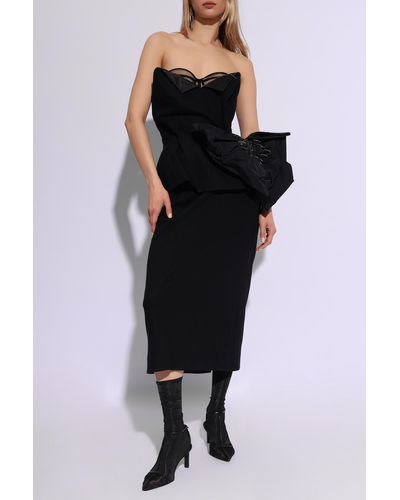 Maison Margiela Dress With Decorative Bow, - Black