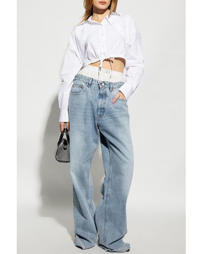 T By Alexander Wang Cropped Shirt - White