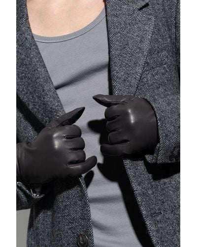 AllSaints Leather Gloves, - Black