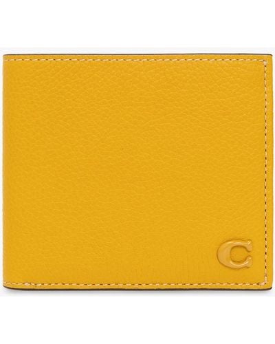 COACH Wallet With Logo - Yellow