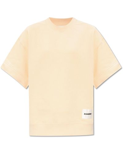 Jil Sander + Sweatshirt With Short Sleeves, - White
