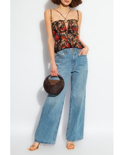 Ulla Johnson ‘Kitty’ Top With Floral Motif - Red