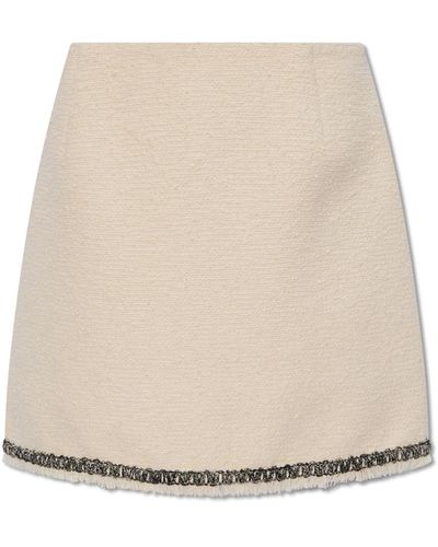Moncler Tweed Skirt, - Natural