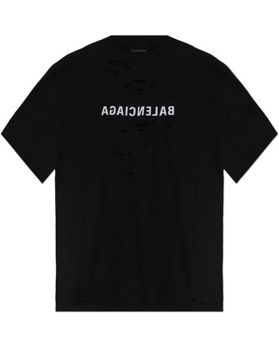 Balenciaga T-Shirt With Logo - Black