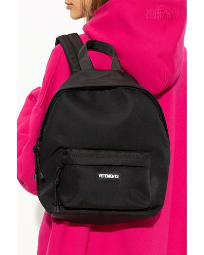 Vetements Backpack With Logo - Black