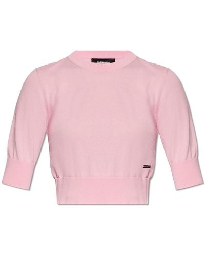 DSquared² Top With Logo, - Pink