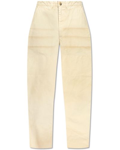 Golden Goose Trousers With Pockets, - Natural