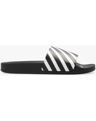 Off-White c/o Virgil Abloh Striped Slides - Black