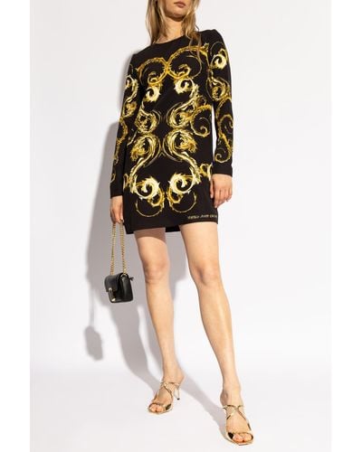 Versace Dress With A Pattern, - Black