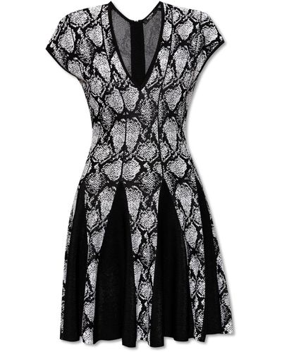 Balmain Jacquard Dress, - Black