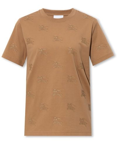 Burberry Cotton Ekd Print T-shirt - Brown