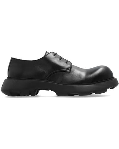 Acne Studios Leather Shoes With Logo - Black