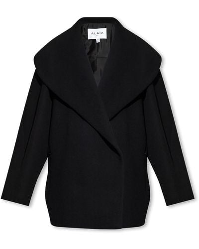 Alaïa Short Oversized Coat - Black