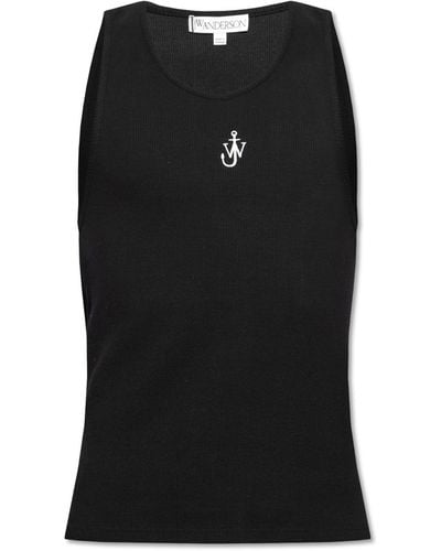 JW Anderson Top With Logo, - Black
