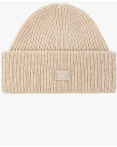 Acne Studios Beanie With Logo - Natural