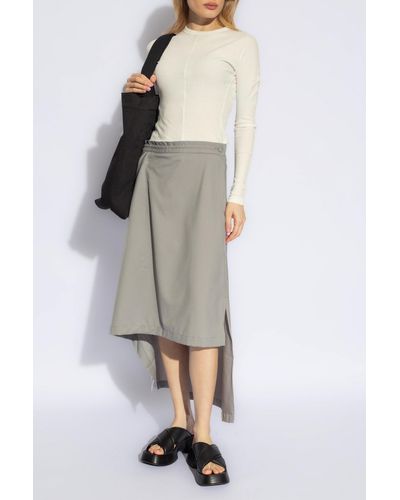 Y-3 Asymmetrical Skirt, - Gray
