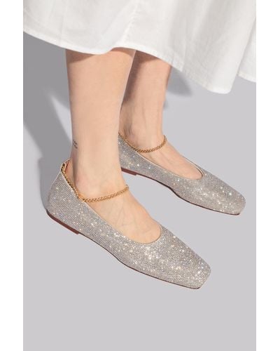 MARIA LUCA Shimmering 'Augusta' Ballerinas - White