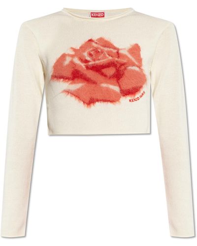 KENZO Cropped Jumper - Red