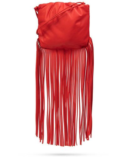 Bottega Veneta 'the Fringe Pouch' Shoulder Bag - Red