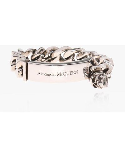 Alexander McQueen Skull Motif Bracelet, - Metallic