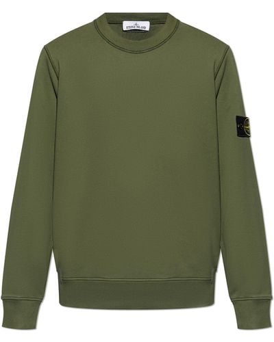 Stone Island Sweatshirt With Logo Patch, - Green