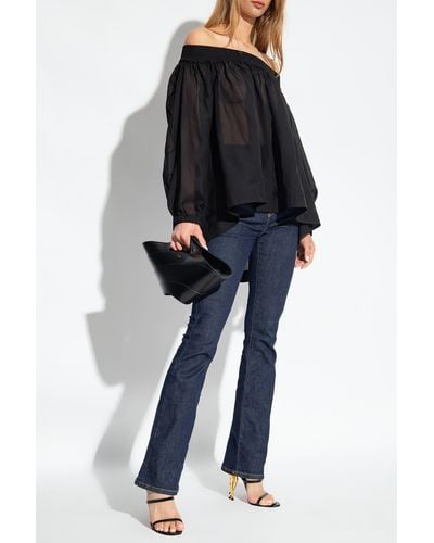 Alaïa Top With Puff Sleeves - Black