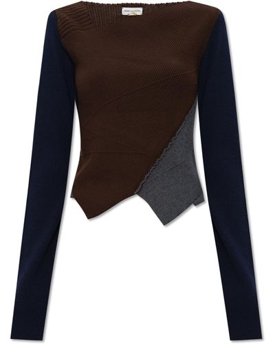 Dries Van Noten Asymmetrical Wool Sweater - Black