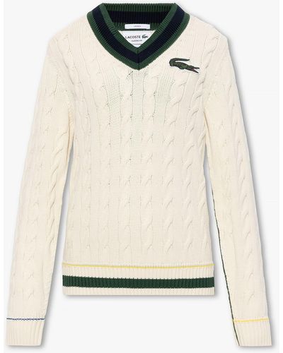 Lacoste Sweater With Logo - Natural