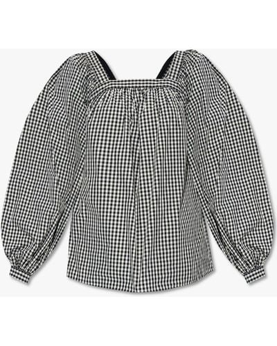 Kate Spade Top With Puff Sleeves - Gray