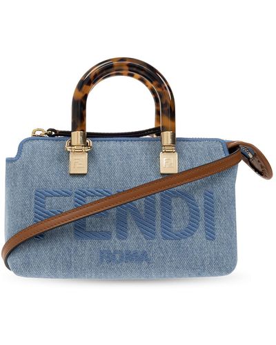 Fendi By The Way Mini Denim Shoulder Bag - Blue
