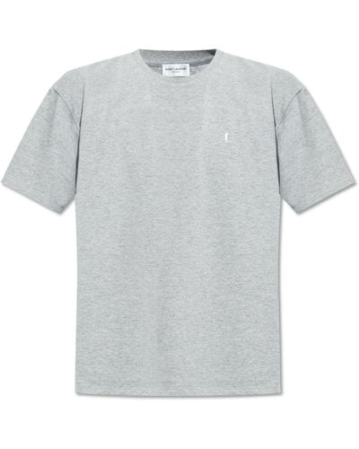 Saint Laurent T-shirt With Logo, - Grey