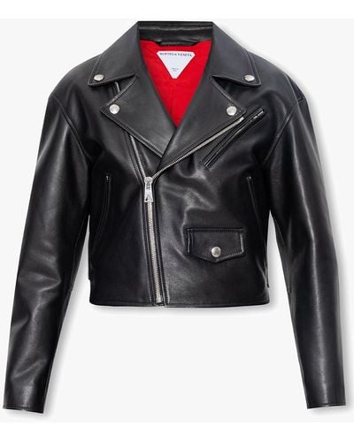 Bottega Veneta Leather Biker Jacket - Black